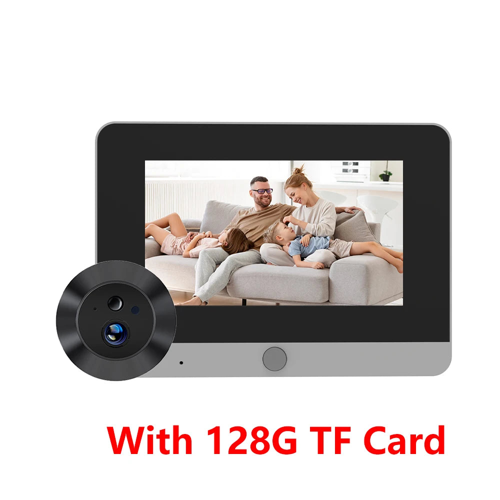 Tuya Smart 2MP 5Inch Screen Mini Digital Peephole Eye Viewer WiFi IR PIR Motion Door Camera 10000mAh battery work 3-4 Months
