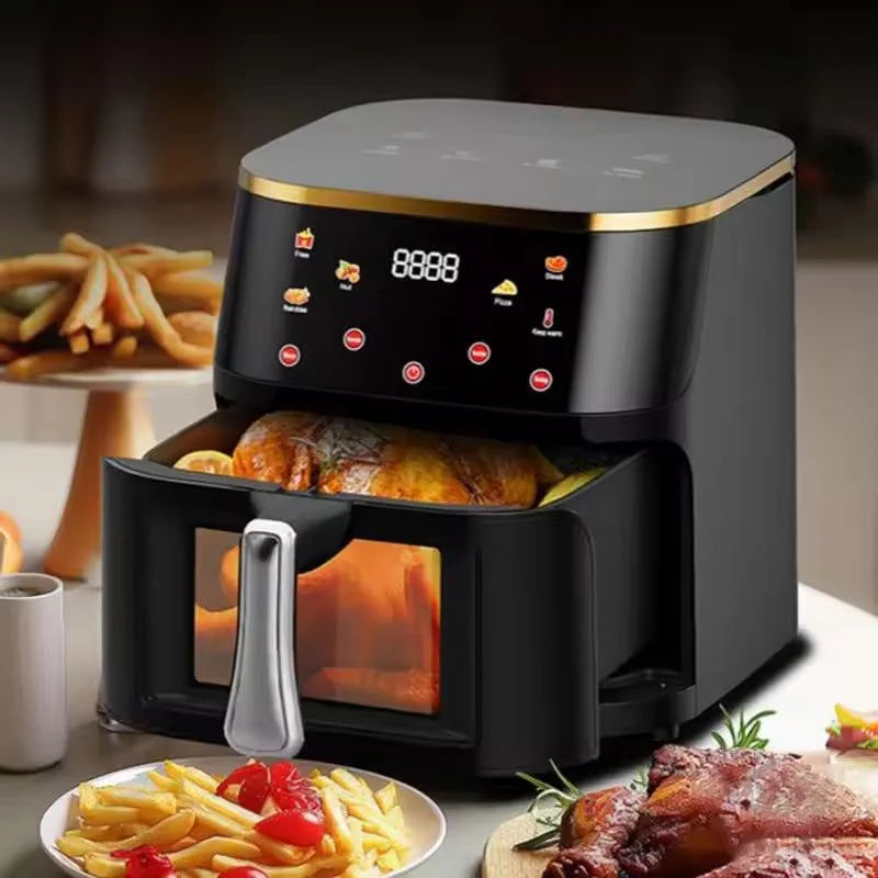 10L 10L Electric Air Fryer with Adjustable Tempera Large Capacity Air Fryers with Viewing Window & Touchscreen For Home