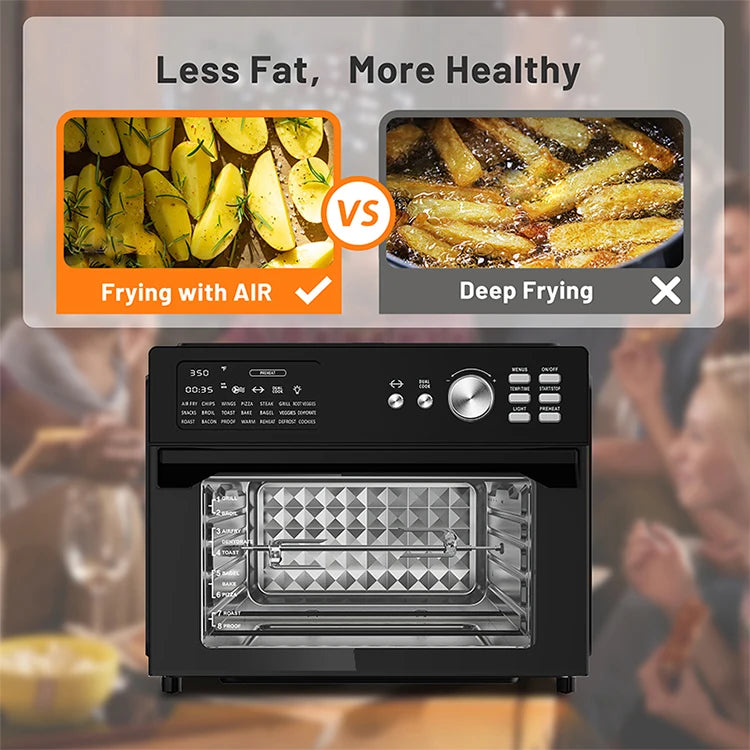Factory Price 30L Smart Dual Cook Air Fryer Oven Electric Square Shape Oil-Free Roast Chicken Roast Turkey Toast Without Oil