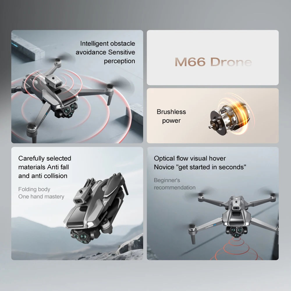 4K Camera Drone with Screen Remote & Triple Battery - M66-1 Tidesmit