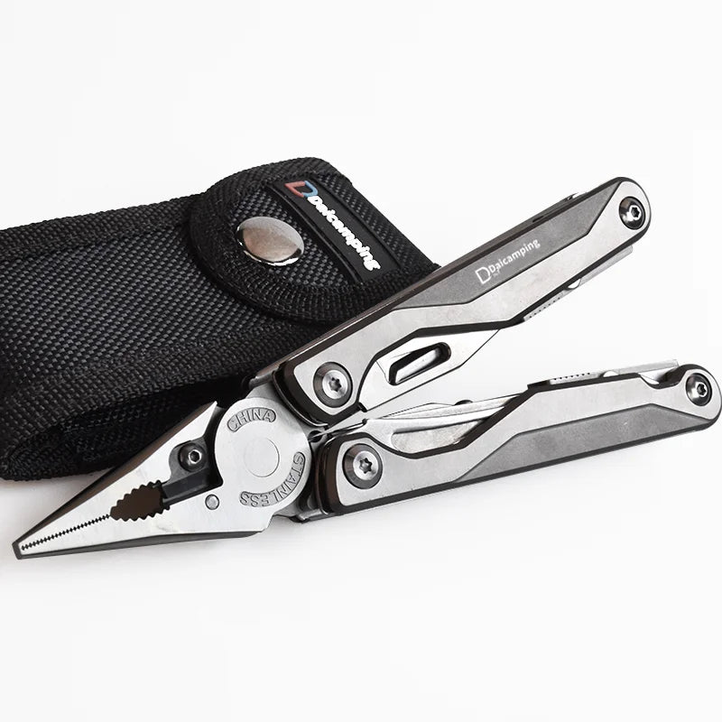 Daicamping DL7 Titanium Alloy Handle Outdoor Camping Multitools Set Folding Knife Scissor EDC Multi Tools Pliers Hand Tools Set