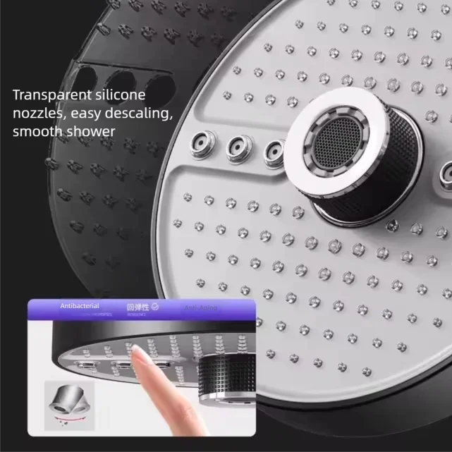 5 Mode Adjustable Rain Shower Head High Pressure Large Flow Ceiling Mounted Spray Portable Shower Nozzle for Home Hotel Bathroom