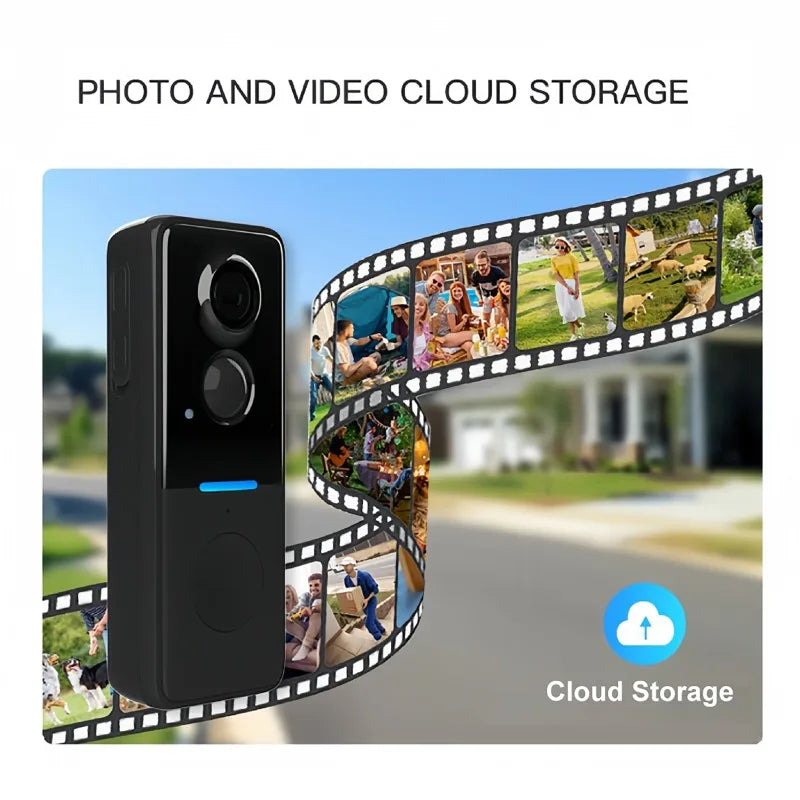 Tuya Doorbell with Solar Rain Cover Camera Wireless Video Doorbell Wifi PIR Human Body Sensing Outdoor Door Bell Video Intercom