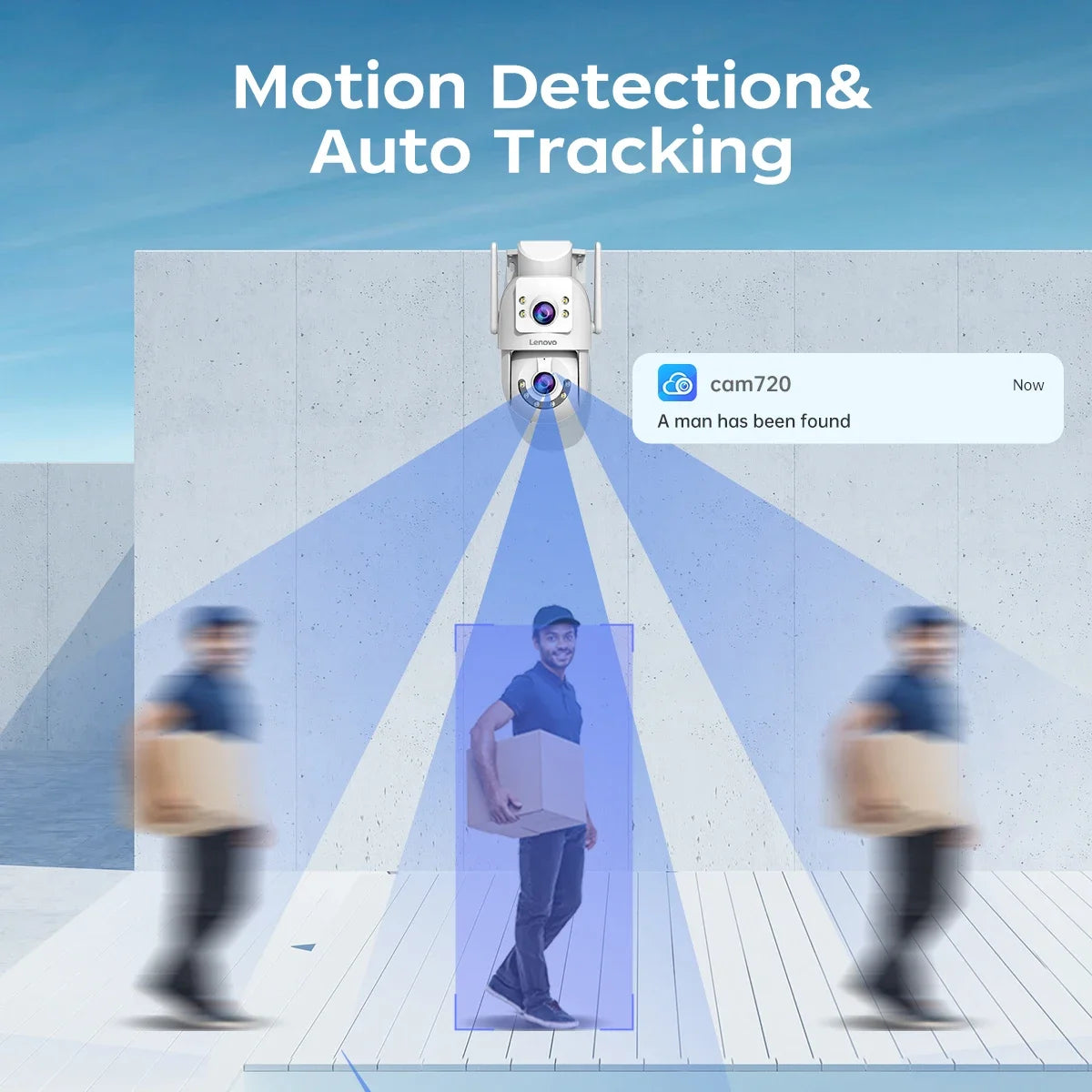 Lenovo 8MP HD Outdoor 5G Security Camera with Dual Lens Dual Screen AI Tracking PTZ Color Night Vision Surveillance Protection