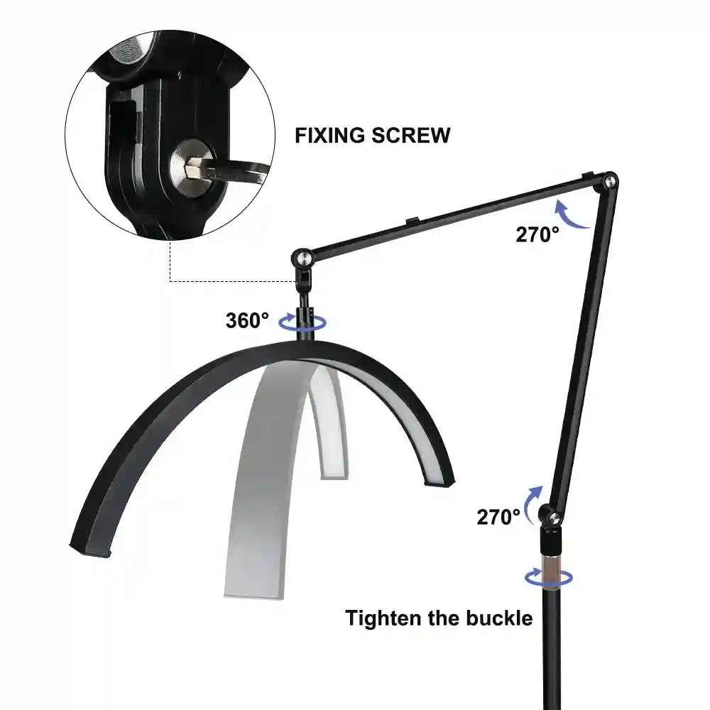Half Moon LED Floor Light | Adjustable Beauty Lamp for Content Creators Tidesmit