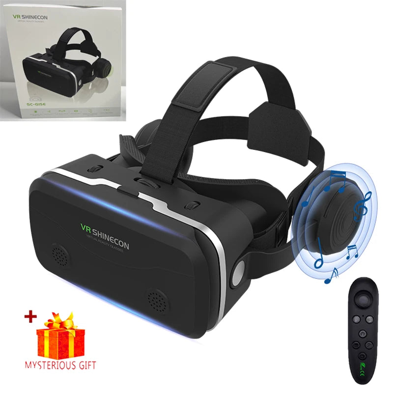 VR Headset for Smartphones - Immersive 3D Glasses with Remote Controller Black With Remote A Tidesmit