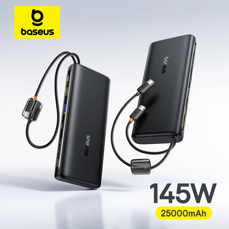 Tidesmit 25000mAh 145W Fast Charging Power Bank with Dual USB-C Cables Tidesmit