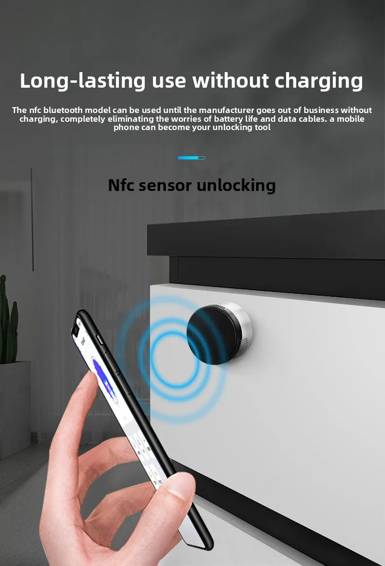 KOB Smart Cabinet Cam Lock - Remote Unlock Fingerprint Password Lock for Office Desk File Metal Cabinet Drawer