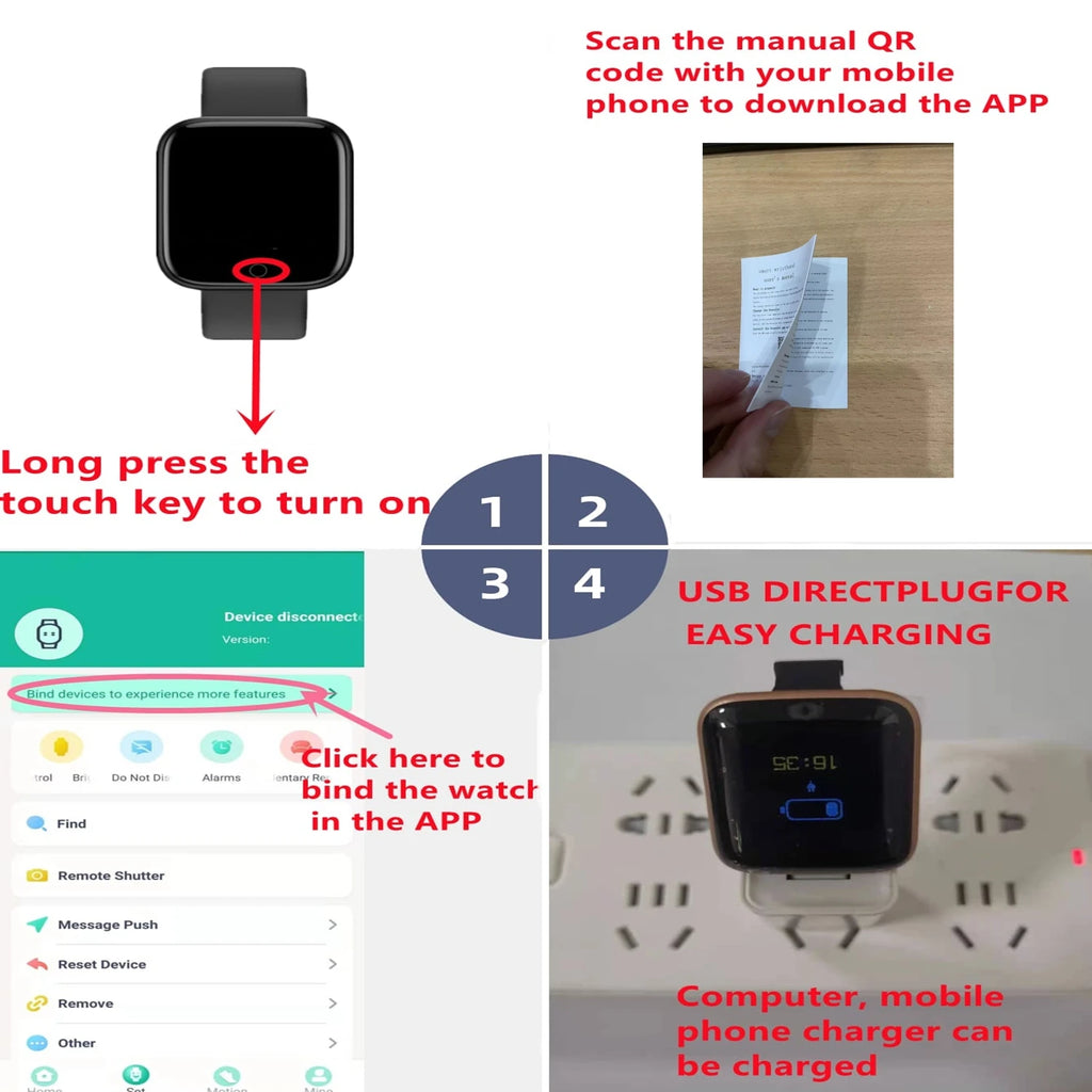 Smartwatch Men Women Kids Watch Electronic Smart Watches D20 Y68 Clock Fitness Monitor Birthday Gift For IOS Android Bracelet