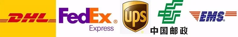 220V non-stick electric cooking pot banner with FedEx, UPS, and EMS shipping logos