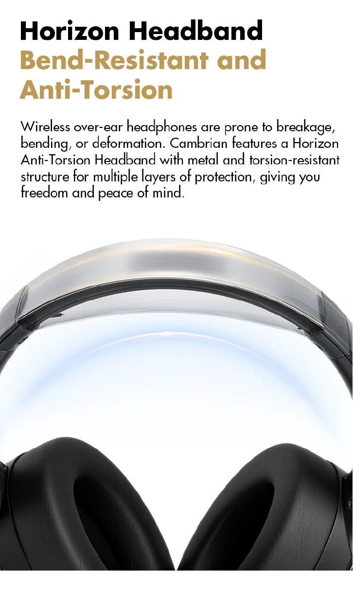 Wireless Noise Cancelling Headphones Over-Ear - Studio Audio White Tidesmit