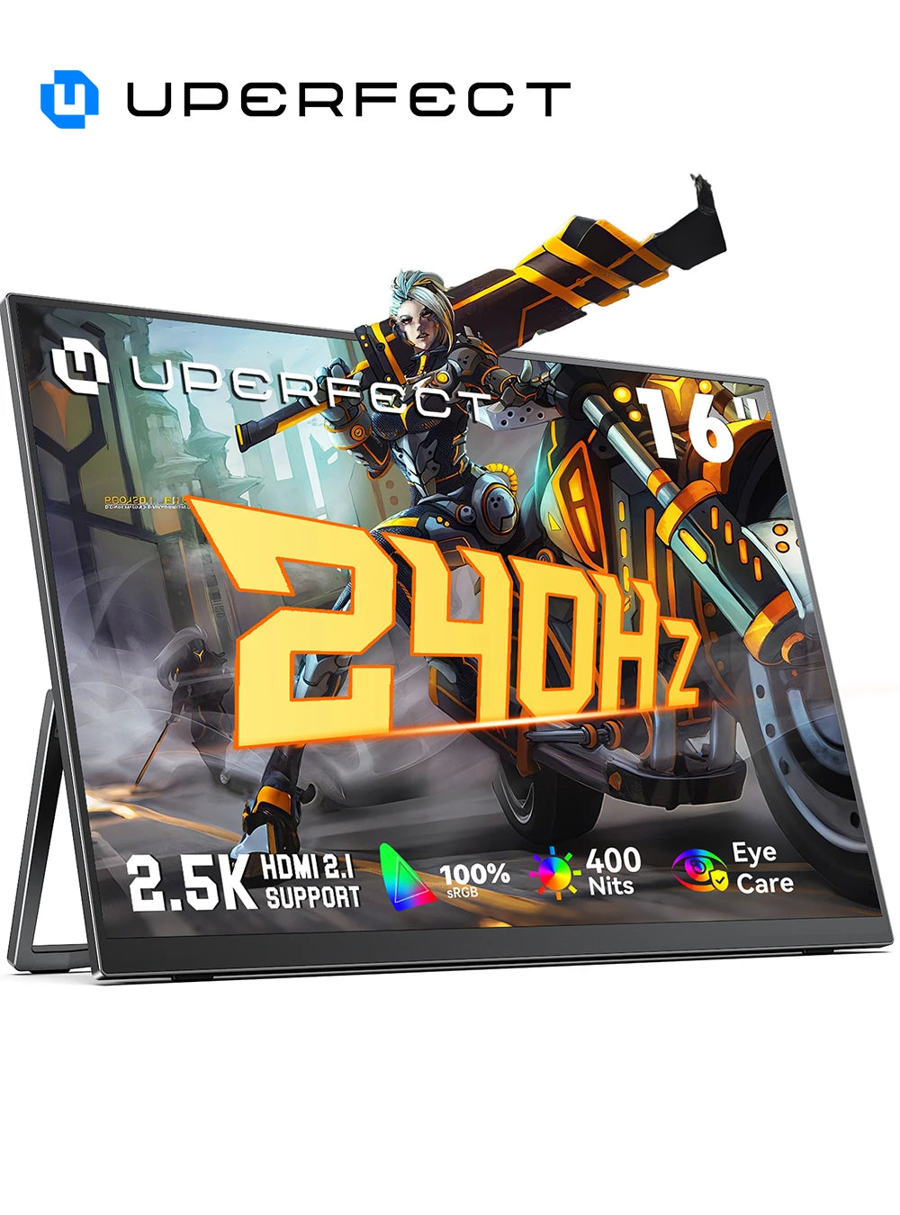 UPERFECT 16" 2K 240Hz Portable Monitor 100%DCI-P3 16:10 HDR FreeSync IPS Eye Care External Gaming Display For PC XBox PS5 Switch