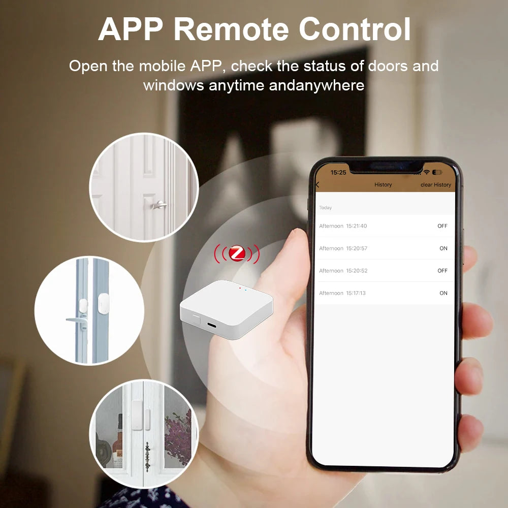 Zigbee Door Window Sensor | Wireless Magnetic Contact Alarm by Tidesmit Tidesmit