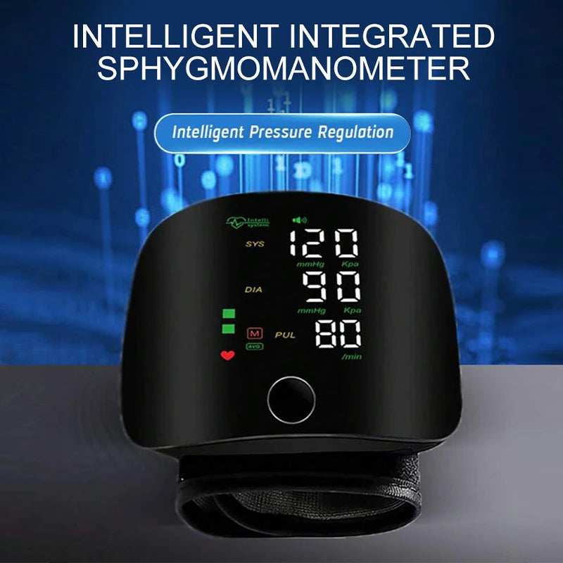 Rechargeable Digital Wrist Blood Pressure Monitor Sphygmomanometer Tonometer Tensiometer blood pressure Heart Rate Monitor