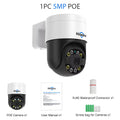 Hiseeu 8MP 4K POE PTZ IP Camera Color Night Vision Face Detection Audio Outdoor H.265 Onvif AI Street Home Security CCTV Camera