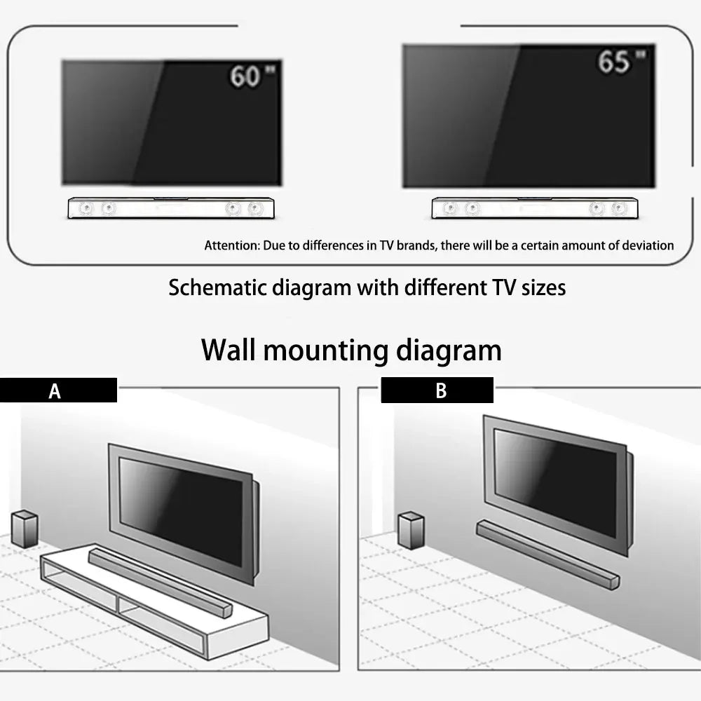 Wireless Bluetooth Sound Bar Speaker System Super Power Sound Speaker Wired Wireless Surround Stereo Home Theater TV Projector