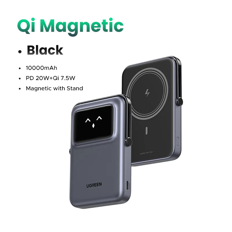 Magnetic Wireless Power Bank 10000mAh PD Fast Charger for iPhone Qi 20W 7.5W BK Tidesmit