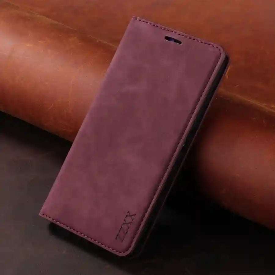 Flip Wallet Phone Case for Xiaomi Redmi Note 11 - Military-Grade Protection Wine red Tidesmit