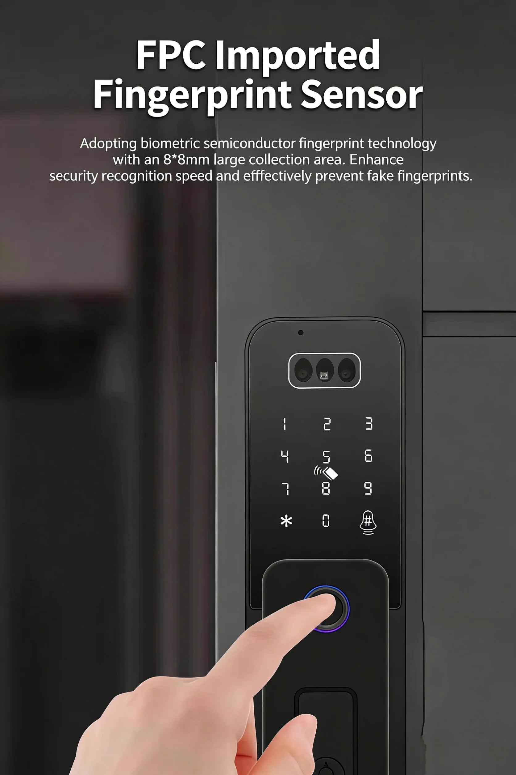 Smart Tuya WiFi APP Bluetooth Door Lock with Palm Vein Face Recognition Doorbell Waterproof Scissor Tongue Rim Locks No Drilling