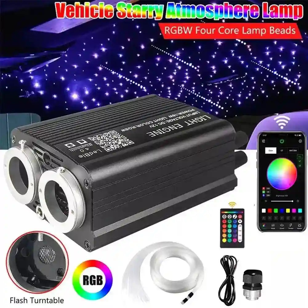 Fiber Optic Starry Sky Car Atmosphere Lamp - RGB LED Lighting Kit Tidesmit
