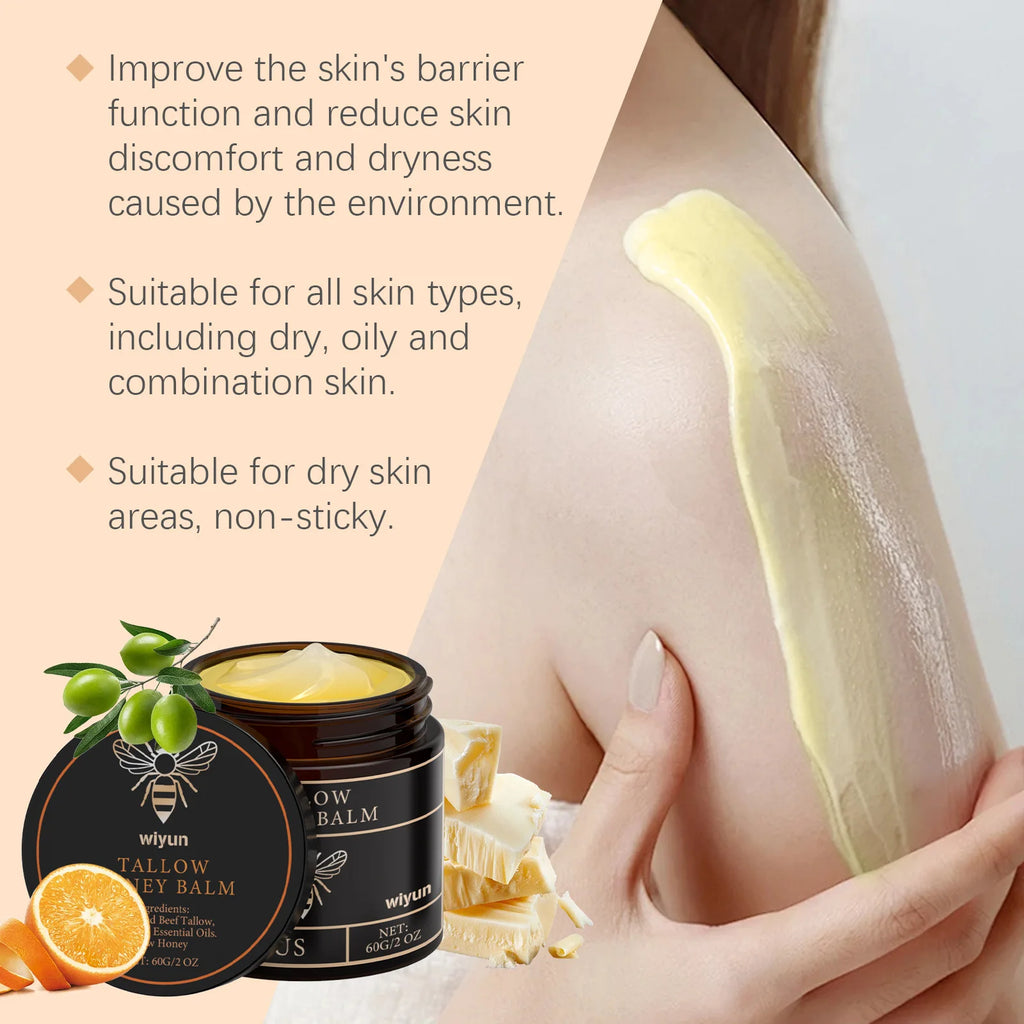 Wiyun Tallow Honey Balm Long Lasting Hydration Relieve Dry Rough Skin Soft Smooth Gentle Formula Beef Tallow Moisturizing Balm