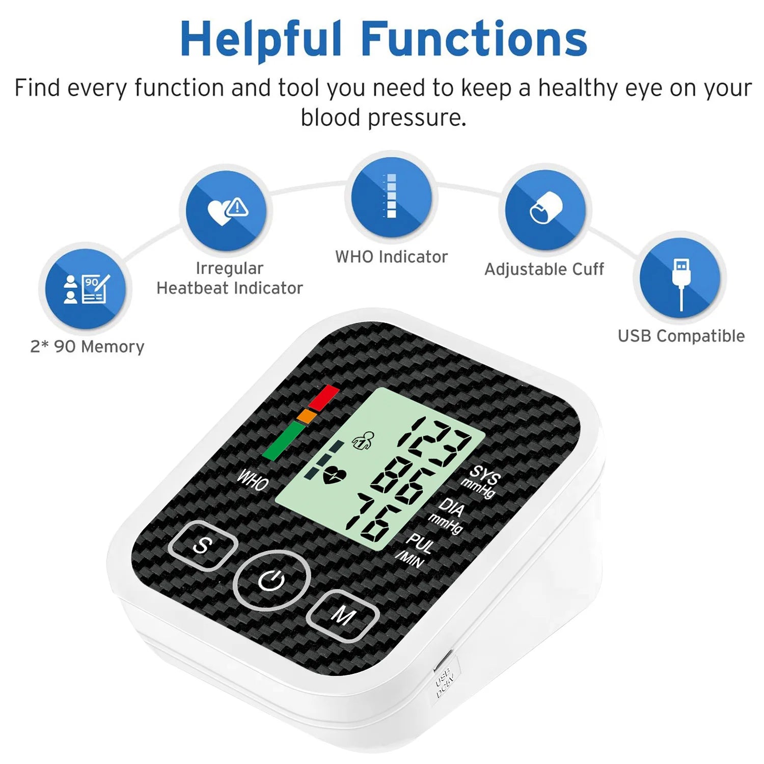 Arm Blood Pressure Monitor Home Medical Blood Pressure Monitoring gauge digital tensiometers Blood pressure meter