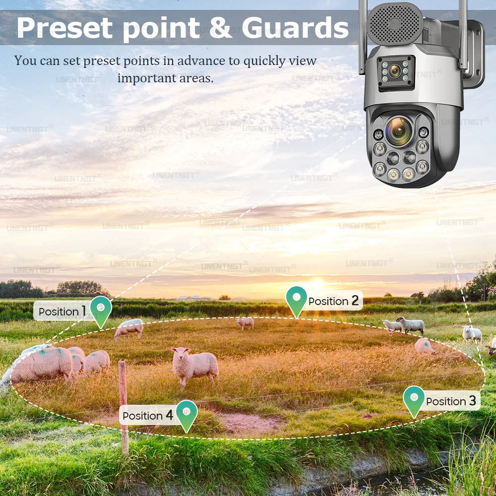 AOV 24/7 Recording Solar Cameras 60X Optical Zoom Dual Lens Surveillance 4G/eSIM Outdoor AI Human Tracking Security PTZ Camera