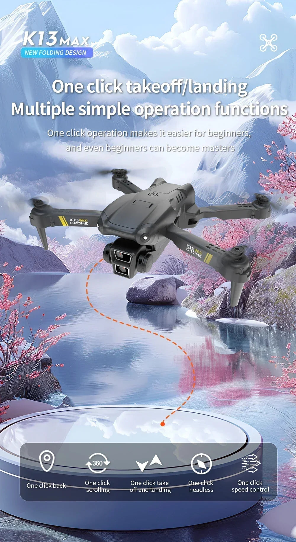 4K GPS Drone with Triple Camera - Foldable FPV Quadcopter Tidesmit