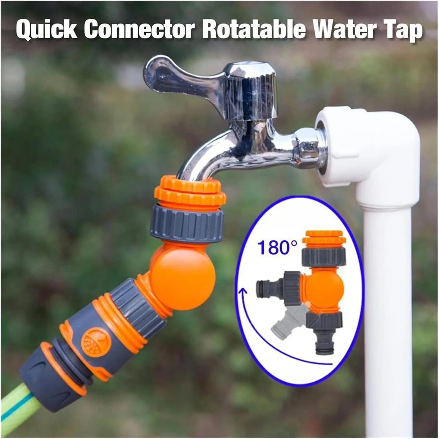 Garden Hose Connector Faucet Adapter For Inch Hose Reel Cart Plastic Click-lock Quick ConnectionFor Watering Irrigation Gard