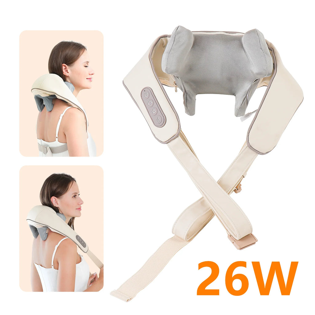 Electric Neck and Shoulder Massager - Rechargeable Deep Tissue Shawl Back Massage Instrument Tidesmit