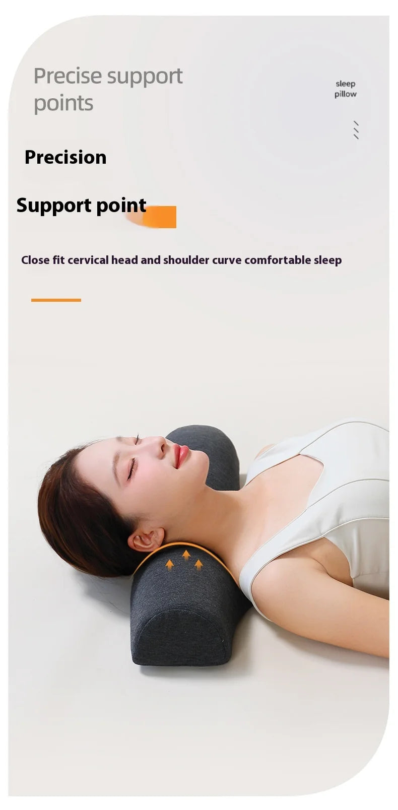 Cervical Memory Foam Pillow - Ergonomic Neck Pain Relief (Dark Gray) Relaxation Treatment Tidesmit
