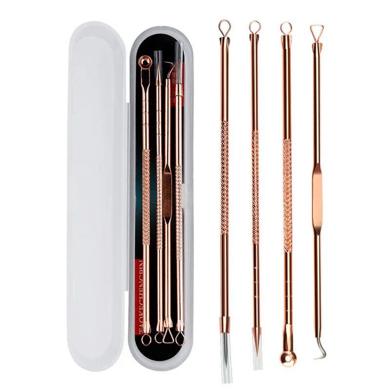 4Pcs/set Black Dots Cleaner Needles Acne Blemish Remover Blackhead Extractor Skin Care Blackhead Remover Tool Stainless Steel