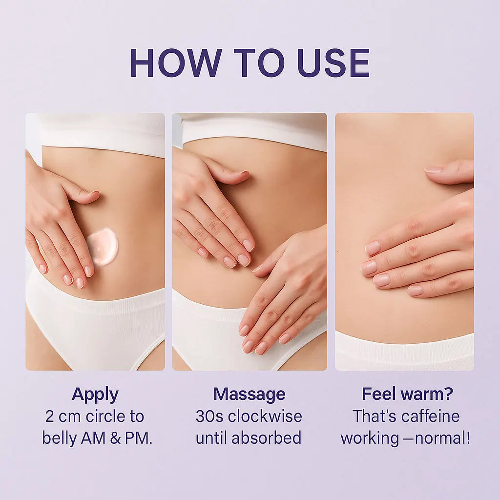 Tighten Smooth Belly Cream with Caffeine & Nicotinamide, Smoothing, Brightening, and Firming Body Lotion, 120g