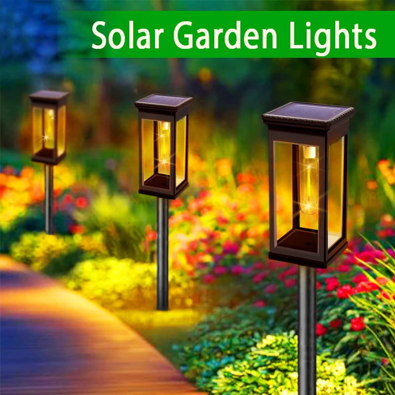 4/6 PCS Solar Pathway Light Outdoor Auto On/Off at Dusk Outdoor Waterproof Solar Lamp Garden Yard Patio Walkway Driveway Camping Decor Landscape Lighting Utomatic Pathway Lighting