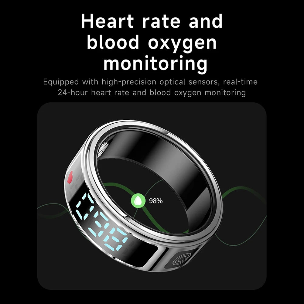 Smart Health Ring Fitness Tracker | Heart Rate & Blood Oxygen Monitor Tidesmit