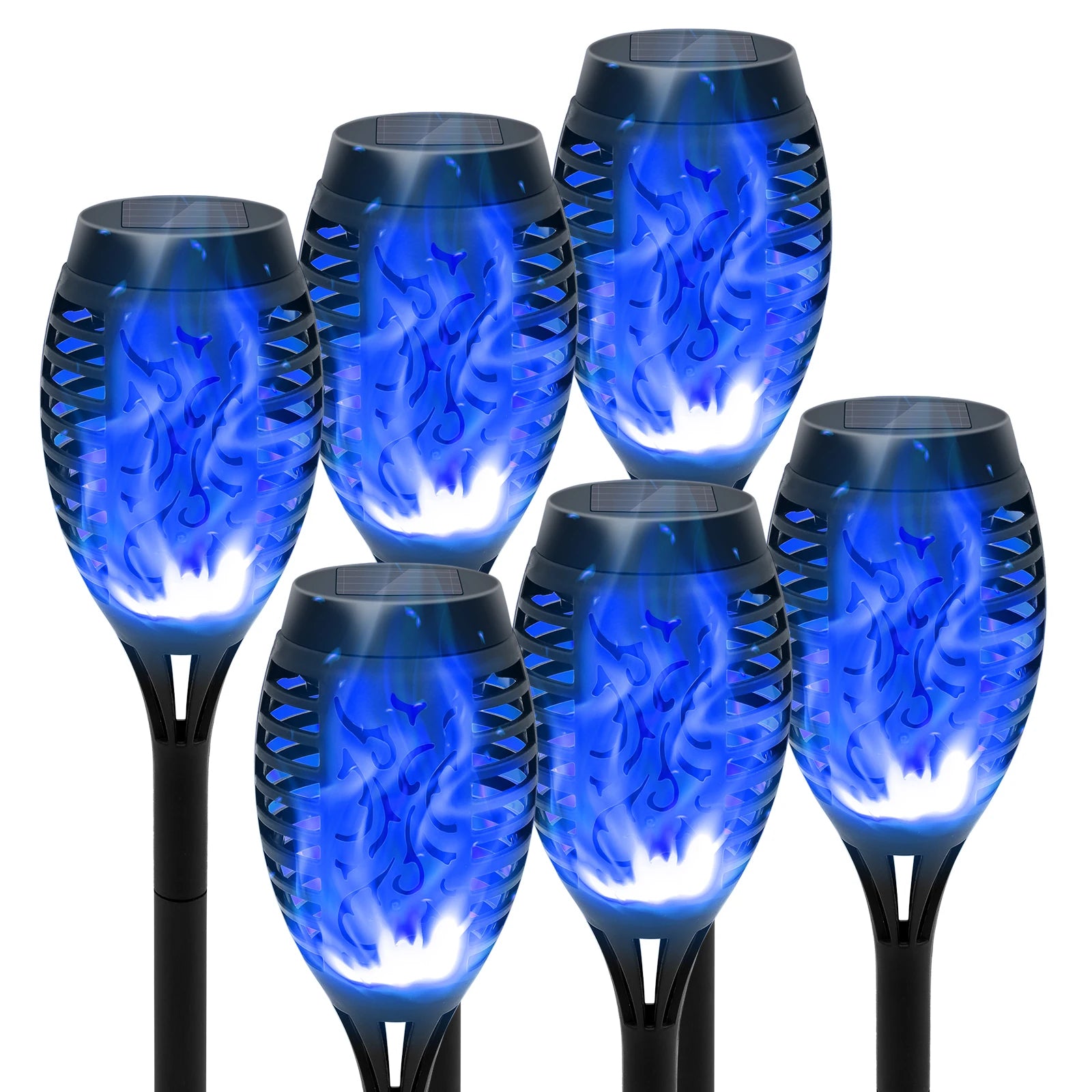 12LED Solar Flame Torch Lights Flickering Waterproof Garden Decoration Outdoor For Lawn Path Yard Patio Floor Lamps