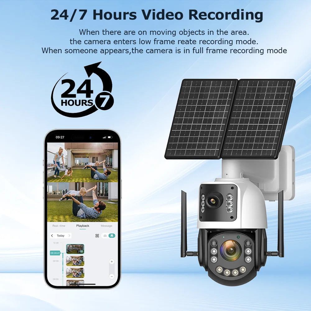 Metal AOV Solar Security Camera 4K 4G SIM 60X Optical Zoom Human  Tracking 31200 Mah 24 Hours Record Home Outdoor Surveillance