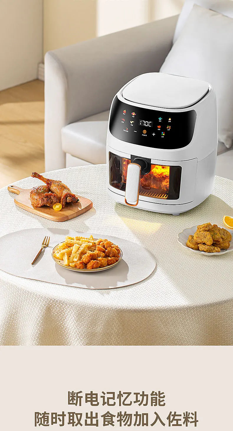 Visual 5-liter Large Capacity Air Fryer Multi-functional Household Touchscreen Color Display Electric Fryer