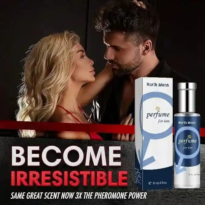 North Moon pheromone cologne for men, 30ml cylinder bottle, long-lasting charismatic scent for confident dating.