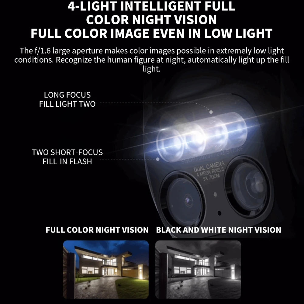 Xiaomi CW700S Outdoor  Camera 2.5K 9X Zoom IP66 AI Human Vehicle Detection Color Night Vision WiFi Cloud Storage H265 -CN