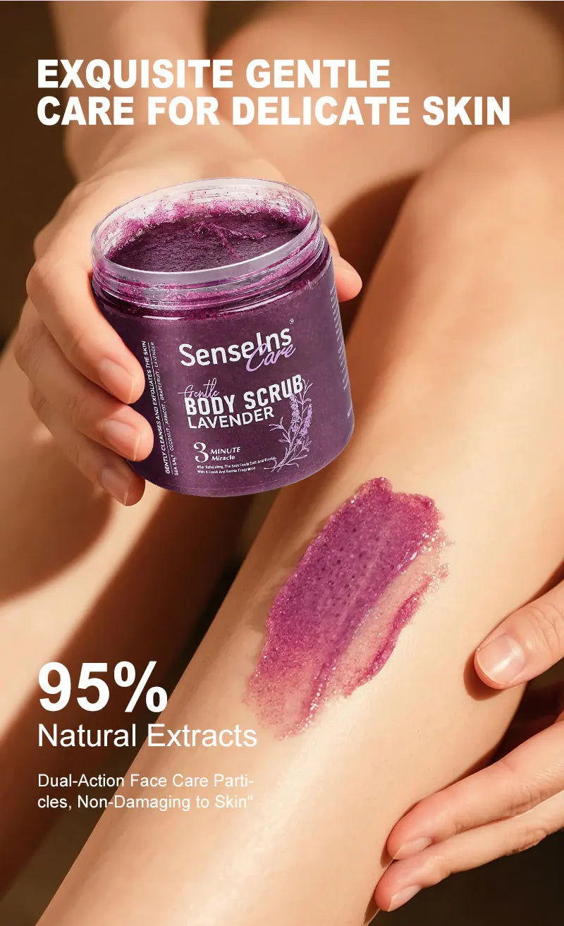 Lavender Body Scrub – Shea Butter Exfoliating Skin Care 500g Scrubs Treatments Tidesmit