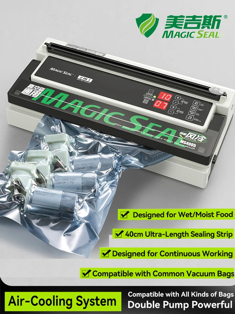 Vacuum Packaging Machine for Food Plastic Bags Sealer Sealing Machine Mylar Bags Kitchen Packer Automatic Manual Modes Home Appl