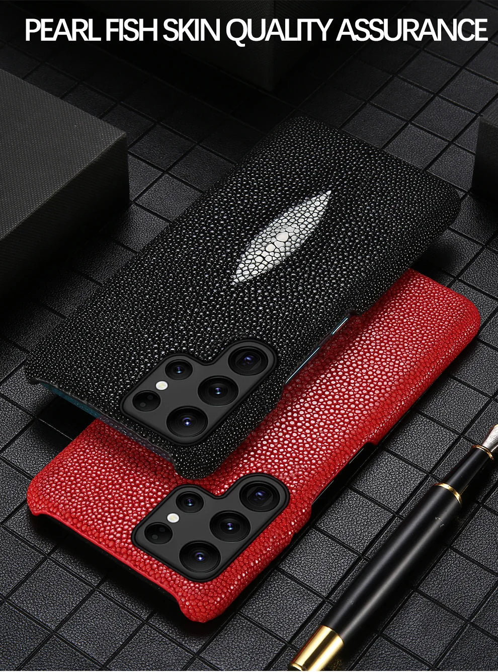 Stingray Leather Phone Case for Galaxy S24 S23 Ultra | Slim Drop Protection Tidesmit