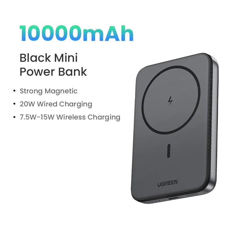 Tidesmit 10000mAh Magnetic Power Bank with Fast Charging Stand Black 10000mAh Tidesmit