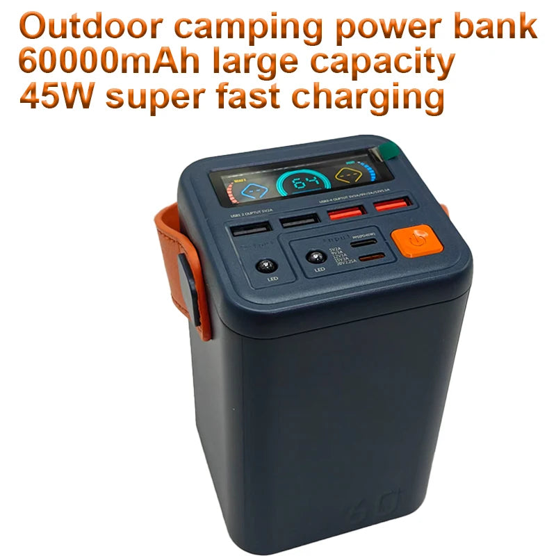 60000mAh Fast Charging Power Bank | High Capacity Travel Battery Pack Tidesmit