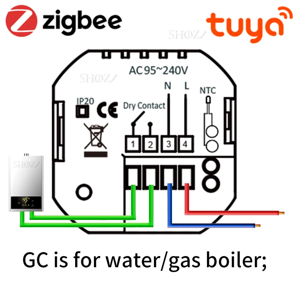 TUYA Smart Touch ZIGBEE&WIFI Thermostat LCD Screen Water Heating Electirc Floor Heating Water Gas Boiler Temperature Controller