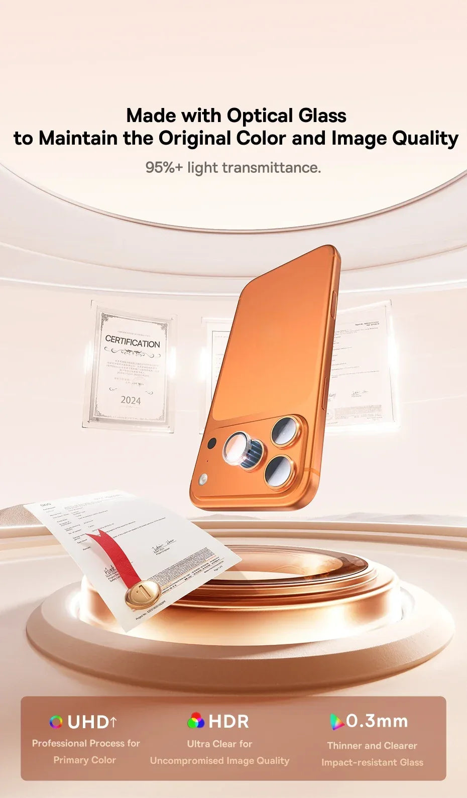 iPhone 17 Pro Max Lens Protector - 9H Hardened Anti-Reflection Glass Tidesmit