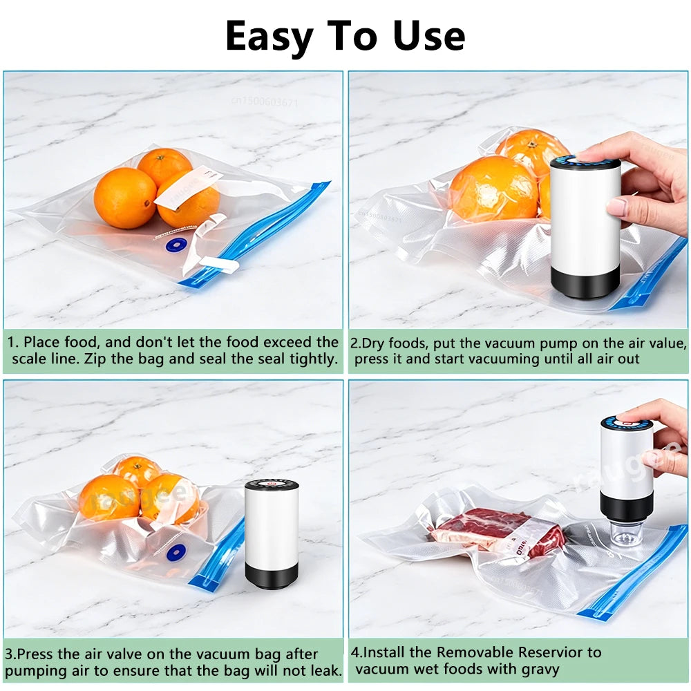 Air Pump Sealer Electric Vacuum Sealer Pump Automatic Dry/Wet Food Sealing Pump USB Rechargeable Mini Air Pump Machine