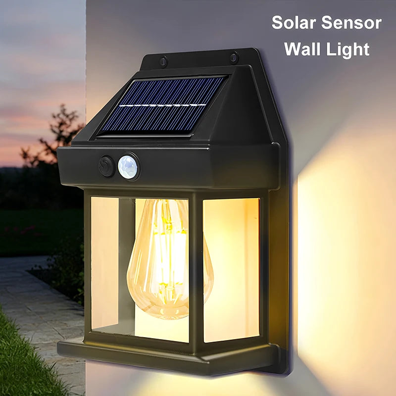 Solar Wall Lights Outdoor Dusk to Dawn Solar Motion Lights Outdoor Waterproof 3 Lighting Modes Wall Mount Light Sconces For Outside Patio Fence Yard Garage 2 Pack LED Street Light