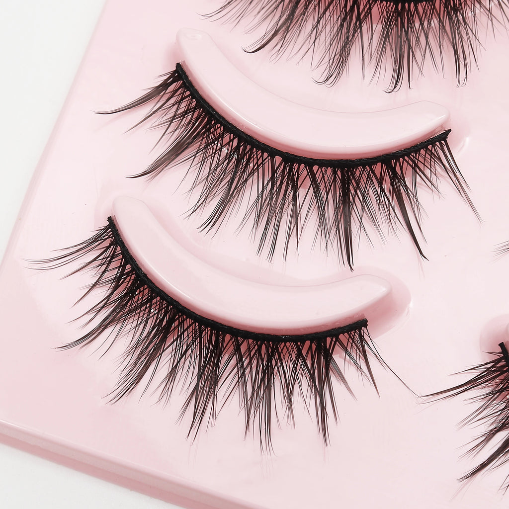 Anime Manga False Eyelashes - Natural Wispy Faux Lashes - 5 Pairs Set False Eyelashes Tidesmit